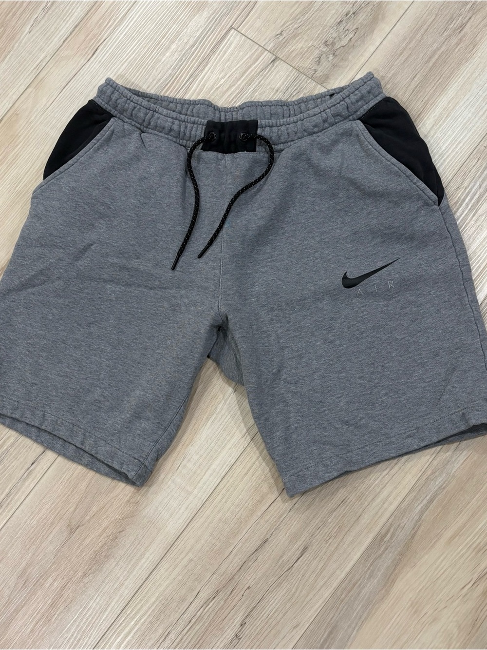 Nike Tech Gray Athletic Sweat Shorts with Black Trim